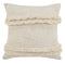 20" Cream Cotton Throw Pillow with Fringe