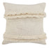 20" Cream Cotton Throw Pillow with Fringe