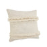 20" Cream Cotton Throw Pillow with Fringe
