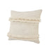 20" Cream Cotton Throw Pillow with Fringe