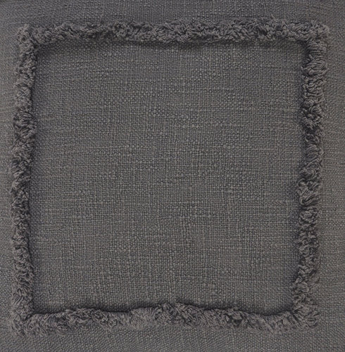20" Gray Cotton Throw Pillow
