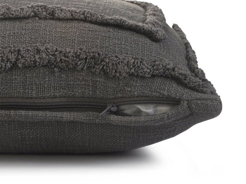 20" Gray Cotton Throw Pillow