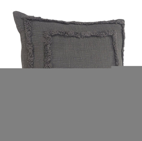 20" Gray Cotton Throw Pillow