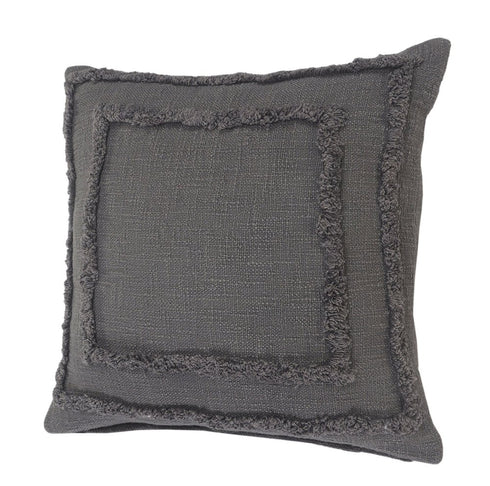 20" Gray Cotton Throw Pillow