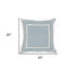 20" Sky Blue And White Geometric Cotton Throw Pillow with Texture
