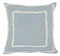 20" Sky Blue And White Geometric Cotton Throw Pillow with Texture