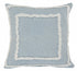 20" Sky Blue And White Geometric Cotton Throw Pillow with Texture