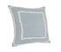 20" Sky Blue And White Geometric Cotton Throw Pillow with Texture