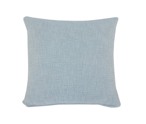 20" Sky Blue And White Geometric Cotton Throw Pillow with Texture