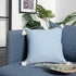 18" X 18" Light Blue 100% Cotton Geometric Zippered Pillow