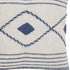 20" Ivory and Blue Coastal Cotton Throw Pillow With Texture