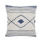 20" Ivory and Blue Coastal Cotton Throw Pillow With Texture