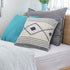 20" Ivory and Blue Coastal Cotton Throw Pillow With Texture