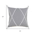 20" X 20" Light Gray And White 100% Cotton Coastal Zippered Pillow