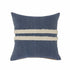 20" X 20" Dusty Blue And White 100% Cotton Striped Zippered Pillow