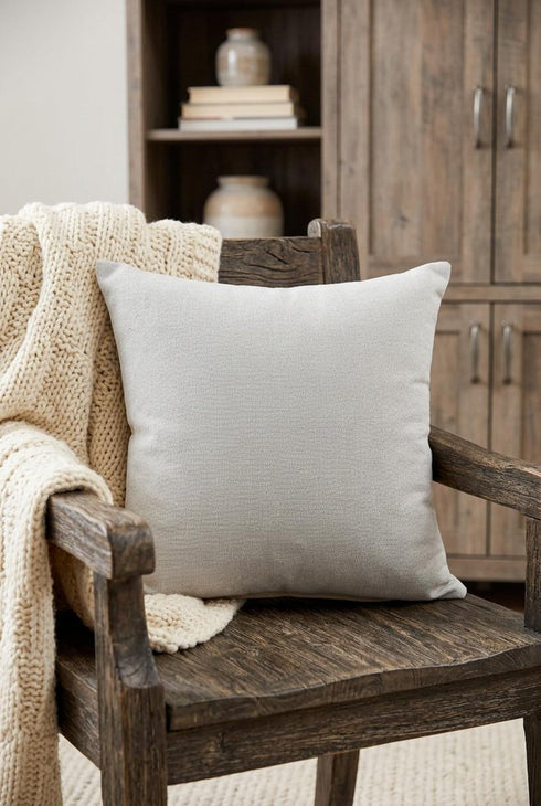 20" Gray Cotton Throw Pillow