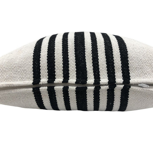 22" Black and White Throw Pillow