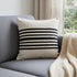 22" Black and White Throw Pillow