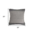 20" X 20" Gray And Ivory 100% Cotton Striped Zippered Pillow