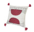 20" Black White And Burgundy Cotton Geometric Throw Pillow with Tassels