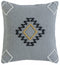 20" X 20" Gray Black Yellow And Ivory 100% Cotton Geometric Zippered Pillow