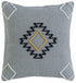 20" X 20" Gray Black Yellow And Ivory 100% Cotton Geometric Zippered Pillow