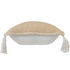 20" Brown and White Throw Pillow with Embroidery and Tassels