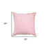 20" Light Pink Cotton Throw Pillow With Embroidered Edges