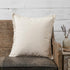 20" X 20" Beige 100% Cotton Zippered Pillow
