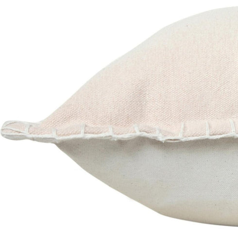 20" X 20" Beige 100% Cotton Zippered Pillow