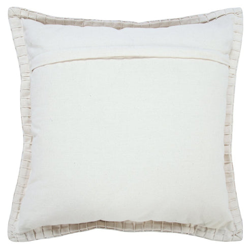 20" X 20" Beige 100% Cotton Zippered Pillow