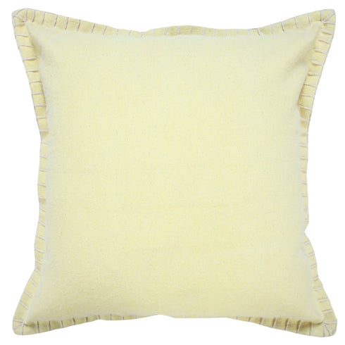 20" Light Yellow Cotton Throw Pillow