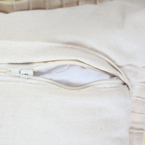 20" Light Yellow Cotton Throw Pillow