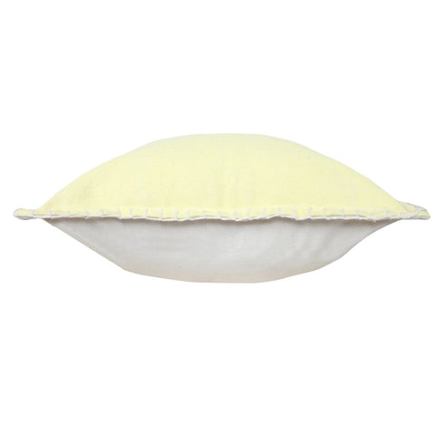 20" Light Yellow Cotton Throw Pillow