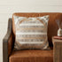 20" Beige and Brown Striped Cowhide Throw Pillow