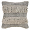20" Off-White and Black Cotton Throw Pillow
