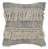 20" Off-White and Black Cotton Throw Pillow