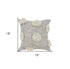 18" Gray and Ivory Throw Pillow with Tassels