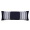 14" X 36" Navy Gray And White 100% Cotton Coastal Zippered Pillow