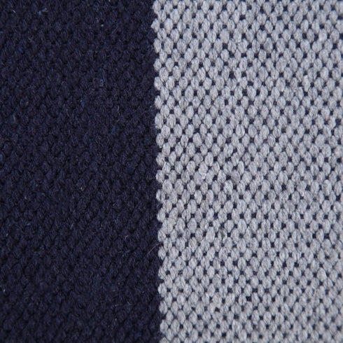 14" X 36" Navy Gray And White 100% Cotton Coastal Zippered Pillow