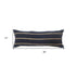 14" X 36" Navy Blue And Tan Cotton Striped Throw Pillow with Fringe