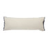 14" X 36" Navy Blue And Tan Cotton Striped Throw Pillow with Fringe