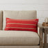 14" X 36" Red And Tan 100% Cotton Zippered Pillow