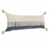 14" X 36" Denim Blue And Off-White 100% Cotton Zippered Pillow