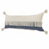 14" X 36" Denim Blue And Off-White 100% Cotton Zippered Pillow