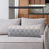 14" X 36" Gray And Off White Cotton Geometric Throw Pillow
