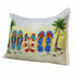 14" X 20" Green Blue And Ivory Flip Flops Lumbar Throw Pillow with Fringe