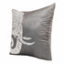 20" X 20" Gray And Silver Elephant Polyester Animal Print Zippered Pillow