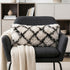 14" X 36" Black And White Polyester Geometric Zippered Pillow