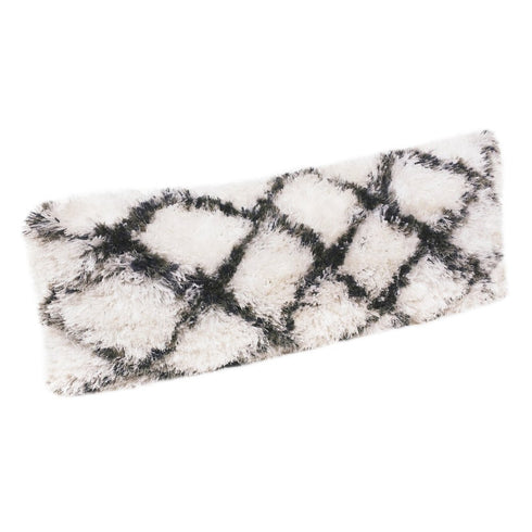 14" X 36" Black And White Polyester Geometric Zippered Pillow